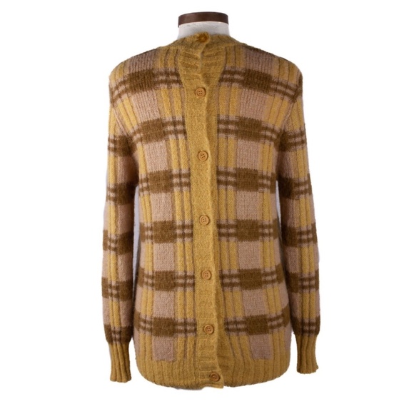 MARNI Tan Mix Multicolor Wool Alpaca Blend Checkered Sweater - Picture 5 of 8